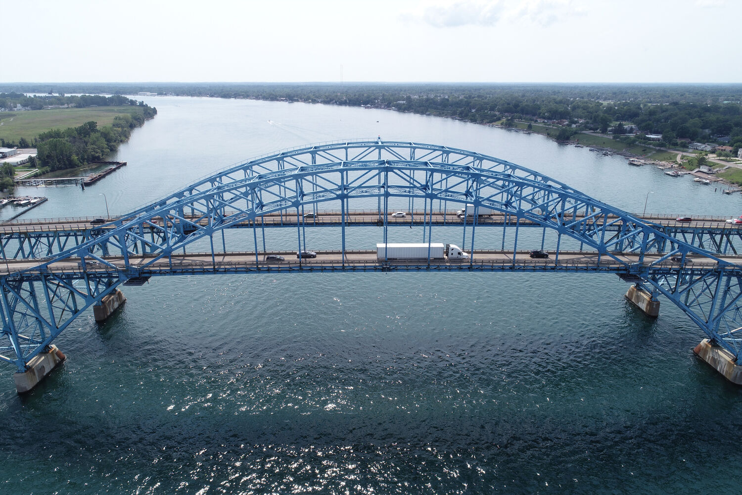 High above the bridges